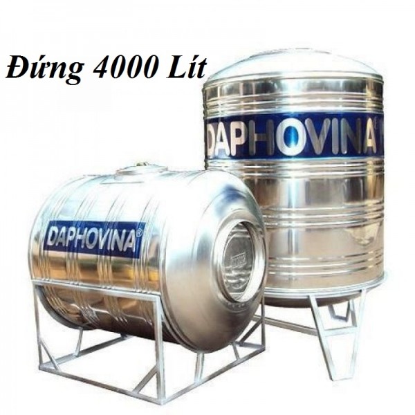 Bồn nước inox 4000 lít đứng Daphovina chất lượng bán tại Nha trang, Diên khánh , Ninh hòa, Cam ranh, Khánh hòa