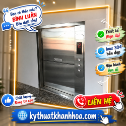 Lắp tời chuyển thức ăn 150 kg 3 tầng ở Nha trang Khánh hòa